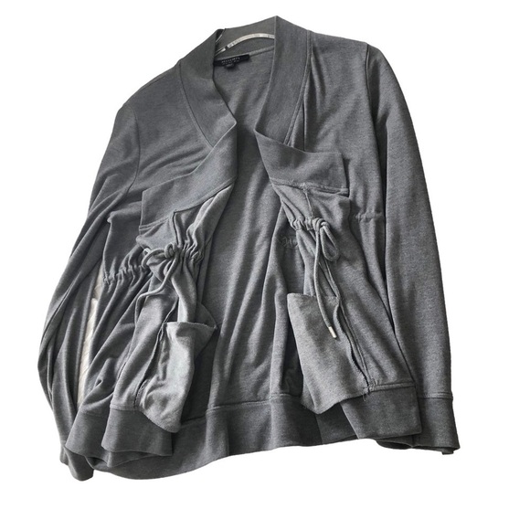 All Saints Gina Gray Draped Jacket Cardigan Size 6 - Picture 7 of 13